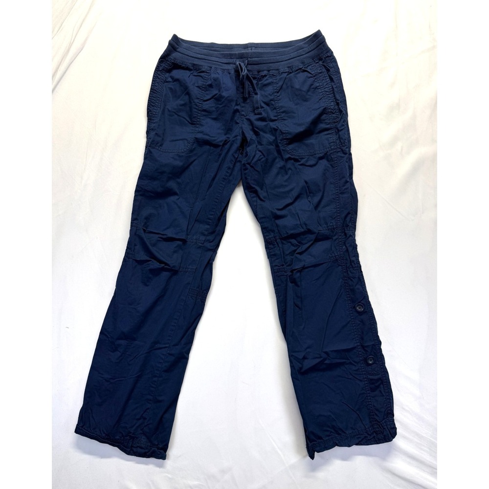Gap Body Pants Womens Medium Navy long or capri pant Elastic Waist Drawstring